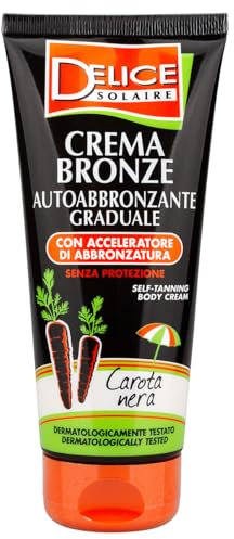 Delice Solaire | Crema Bronze Autoabbronzante Graduale con Acceleratore di Abbronzatura Carota Nera 200 ml, Per un'Abbronzatura Naturale e Progressiva