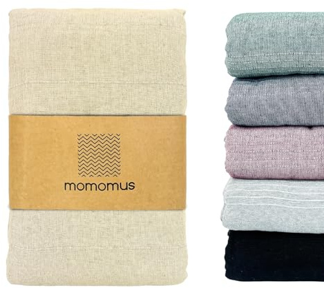 MOMOMUS Manta para Sofa de Verano - Fina Colcha Multiusos para Camas - Ligera, Práctica, Estilo Bohemio – Ideal como Cubre Sofa, Jarapa para Sofa o Plaid para Cama - Beige, 260x270 cm