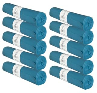 Hepsini 250 Stück Müllsäcke stabile blaue Säcke Müllsack 120 Liter reißfest 70cm x 110cm Mülltüten große Tüte extra starke Beutel Abfallsäcke Müllbeutel 45my