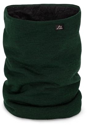 DANISH ENDURANCE Fleece Snood, Merino Wool, Neck Warmer, Warm Thermal Neck Gaiter for Winter, for Men and Women, Unisex, Dark Green, One Size