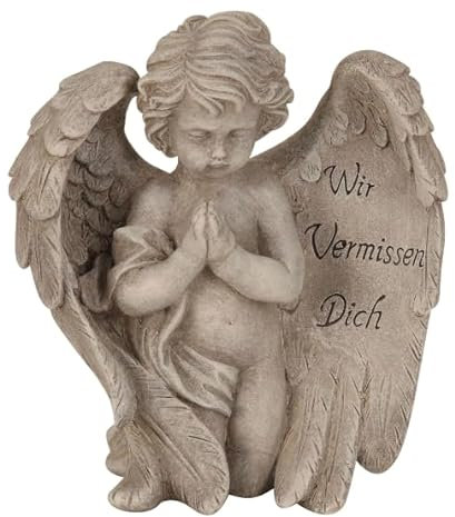 Décoration funéraire en forme d'ange - Aspect pierre élégant - L'ange funéraire est résistant aux intempéries