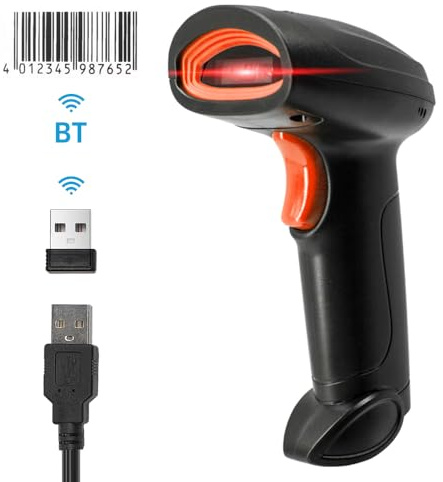 Lettore di codici a Barre 1D Wireless 2.4G + BT + connessione cablata USB Testa di scansione CCD per codici cartacei e schermo Compatibile Con Android Linux per supermercati