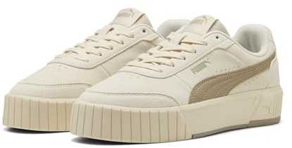 PUMA Damen Carina Mia Sneakers 39, Alpine Snow Ice Coffee White Beige