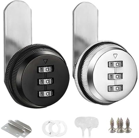 TREABEAR 2 cerraduras de combinación, 30 mm, cerradura para buzón, cerradura para muebles, cerradura con código numérico, cerradura para taquilla, cerradura de combinación de 3 dígitos, cerradura de