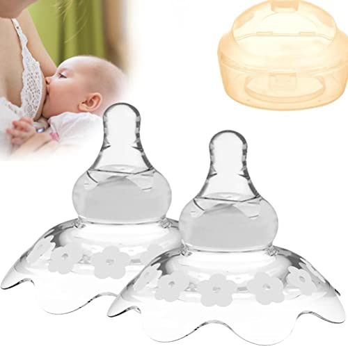 Nipple Shields Amning, Nipple Shell Guards för Ammande Nyfödda Barn, BPA fre1 återanvändbart Mjukt Silikon för Amning med Spärrsvårigheter eller Platta eller Inverterade