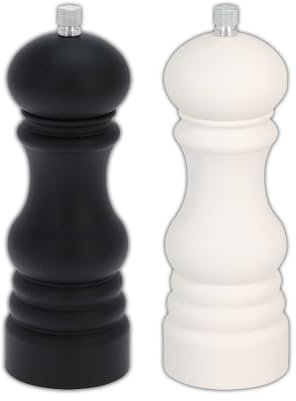 Set di 2 macinaspezie in polistirolo, Ø 6 x 17,5 cm, nero e bianco, macinapepe