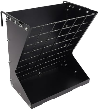 Heuraufe getar får fodertråg stål djurfoder foderdispenser 2 i 1 hö spannmål utfodring 30 kg lastkapacitet 56,6 cm längd rektangel form väggmontering golvstående (svart, A)