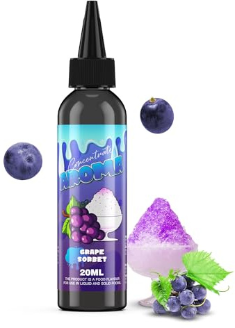 FURUN Aromakoncentrat Vindruv Sorbet Smak 20 ml i 120 ml flaska, Högkoncentrerad Arom för bakning, tillagning och drycker