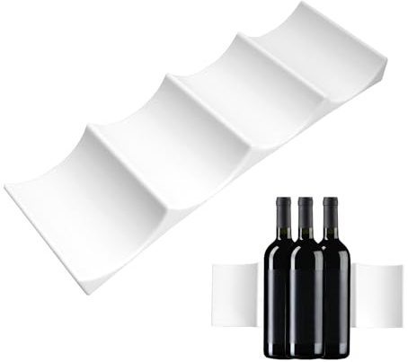 Range Bouteille Frigo, Porte Bouteilles, Range Canette Frigo, Empilable, Range Bouteille Vin pour Cuisine, Table, Armoire, Comptoir, Blanc