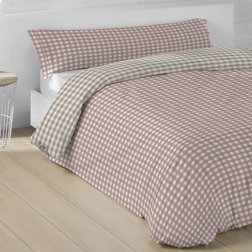 LEBENGOOD Juego de Funda Nórdica 50% Algodón para Cama 105x190/200 con 1 Funda Almohada y 1 Funda de Edredón Colcha Sábana. Juego de Ropa Cama (F.Vic Rosado 105)