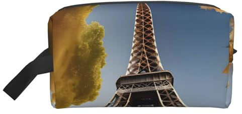Beauty case con stampa di Parigi con Torre Eiffel di Parigi, borsa per cosmetici da donna, trousse da viaggio per articoli da toeletta da donna