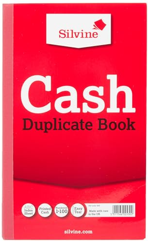 Silvine 8x5 Duplicate Cash Book - Numbered 1-100 with Index Sheet [Pack of 6]