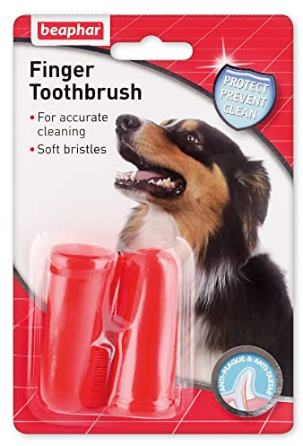 Beaphar - Finger Toothbrush - Dental Care for Dogs & Cats - for Accurate Cleaning - Soft Bristles - Ideal for Sensitive Pets - 2 Pack