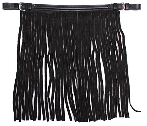 ARBO-INOX Fliegenmaske Fliegenschutz Fliegenfransen Leder QHP schwarz Größe Full Warmblut