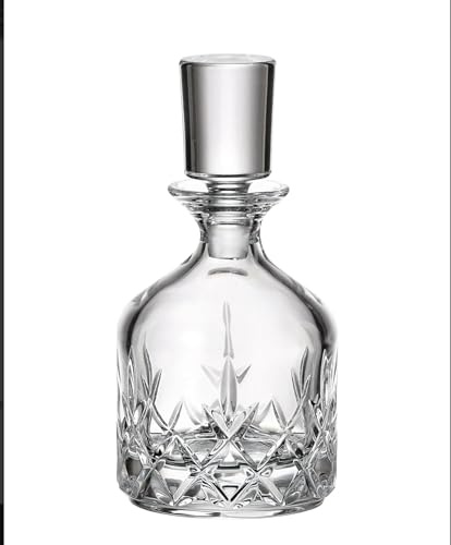 Czech BOHEMIAN CRYSTAL GLASS DECANTER 7oz./200ml. HAND CUT HEAVY BASE OLD FASHIONED CLASSIC STYLE OIL or VODKA WHISKEY BRANDY LIQUEUR CARAFE VINTAGE DESIGN CRYSTAL GLASS