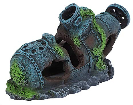 Versunkenes U-Boot-Aquarium Dekorationen Aquarium K¨¹nstliche Simulation Lebensechte Schiffbruch Wasserpflanzen Reptilien Verstecken Haus Aquarium Zubeh?r