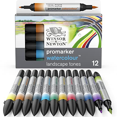 Winsor & Newton Promarker Watercolour™ Set 12 Marqueurs Tons Paysage