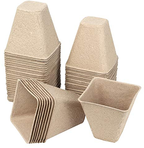 Schramm® Anzuchttöpfe 18, 54 oder 108 Stück aus Zellulose Höhe: 7,5 cm biologisch abbaubar Pflanztopf Pflanztöpfe, Anzahl:54 Stück