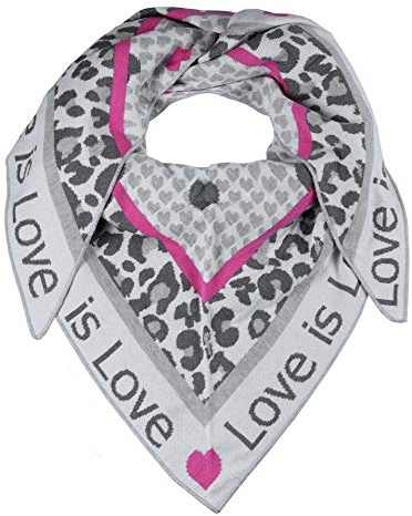 Zwillingsherz Sciarpa triangolare Love is Love Stola in lana per donne, ragazze, ragazzi e bambini, in cotone di alta qualità, con motivo a leo e cuore, sciarpa da donna per estate, autunno, inverno