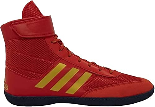 Adidas Scarpe da Wrestling da Uomo Combat Speed 5, Rosso/Oro/Blu Navy, 9.5