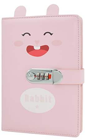 LinYesh A5 Creative Vintage PU Leather Combination Lock Diary, Writing Notebook Planner Organiser, Password Diary, Secret Diary, Gift for Children Kid Girls Boys, 220 x 150 mm