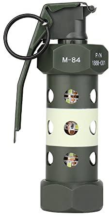 Zhongren M84 Airsoft Flashlight Tactical Army Hand Grenade Military Realistic Toy Model Outdoor Camping Emergency Light for Paintball Combat CS Battle Game Cosplay Field Training (No function)