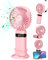 FAPPEN Handventilator, Tragbarer USB-Handventilator, Faltbarer Mini Ventilator mit Sockel und Umhängeband für Zuhause, Büro, Schlafzimmer, Outdoor, Reisen (Rosa)