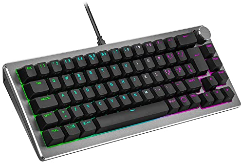 Cooler Master CK720 Tastiera da gioco meccanica - QWERTY IT, Compatto 65%, Interruttori Kailh Box V2 Rossi Sostituibili, Retroilluminazione RGB, Imbottitura in Silicone, Rotella - Cablata, Nera