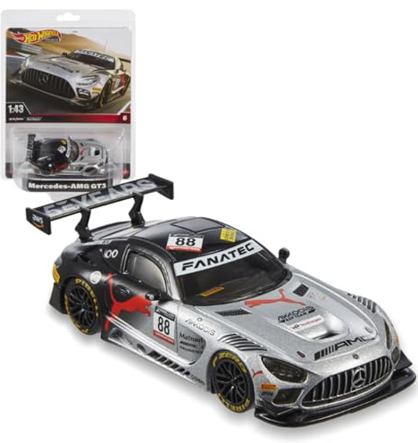 Hot Wheels Premium Mercedes-AMG GT3, Officially Licensed Replicas for Adult Collectors, Real Riders Tires, Metal/Metal Body & Chassis, HMD44