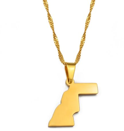 Colgante De Bandera Tradicional, Collares Colgantes Saharauis Para Mujeres Niñas Encanto Joyería Del Sáhara Occidental Joyería Clásica De Hip Hop Para Mujeres Hombres Joyería De Moda De Fiesta