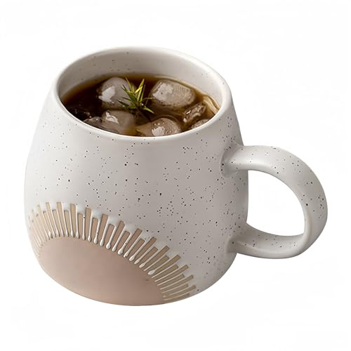 Dowbom Tazze da zuppa con manici, tazze da brodo in ceramica, ciotola per zuppa per microonde, tazza da zuppa, ciotola per la colazione (bianco, 425 g), BL-SP-004