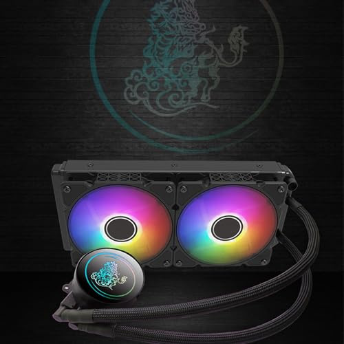 Zunate ARGB CPU Liquid Cooler AIO CPU Water Cooler 240mm Radiator with Dual 120mm PWM Fan, 4-pin PWM Addressable RGB Radiator Fans Liquid Cooling System for LGA 2066 2011 1151 1150 1155