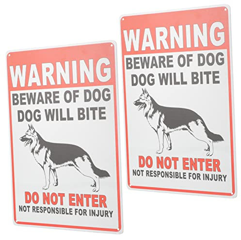FUNOMOCYA 2piezas Letreró De Aviso Impresión De Perro Precaución Estilo Retro Unidades Decoración Para Jardín