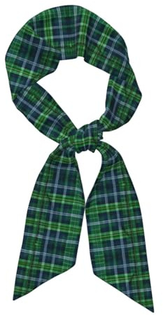 JEJEA Blå skotsk tartan tryck silkeslen halsduk, mode silkeslen satin huvudduk för kvinnor, lätt silkes graciösa halsdukar, Svart, en storlek