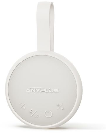 White Noise Sound Machine, Portable Sound Machine for Sleeping Adults & Baby, with Bluetooth 5.1/24 Soothing Sounds/Battery Powered/3 Timer Memory Function for Office/Bedroom/Travel（White）