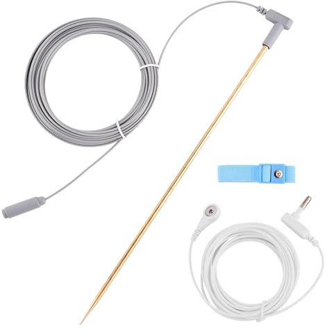 Grounding Rod with 40ft Wire, Portable Grounding Rod for Earthing, Grounded Earth Connected Products, Easy to Use with Grounding Mat, Grounding Sheet, Pillowcase, Blankets