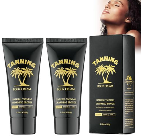 Crema Autoabbronzante Corpo - 2 Pezzi | Con Ingredienti Naturali E Biologici, Lozione Abbronzante Senza Sole, Migliore Crema Graduale per Uomini E Donne | Adatta a Tutti I Tipi Di Pelle