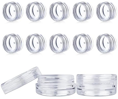 ZORTVUL 12 Stück 5G Transparente Leer Döschen, Lippenbalsam Döschen Kosmetikdosen Mini Tiegel Probenbehälter Mit Deckel Kleine Behälter In Reisegröße Mini Aufbewahrungsbehälter(Transparent)