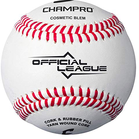 Champro Official League Leather Cover Baseballs with Cosmetic Blem, 12 Pack