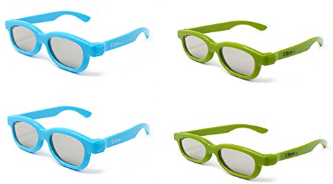Ultra 2 Blau 2 Grün Kinder Passiv 3D Brillen Kinder zur Verwendung mit Allen Passiv TVs Kinoprojektoren und RealD Filme Zirkuläre Polarisiert