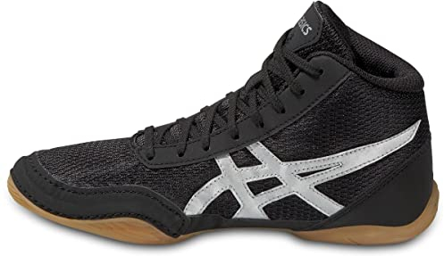 ASICS Matflex 5 GS Wrestling Shoe (Little Kid/Big Kid), Black/Silver, 3 M US Little Kid