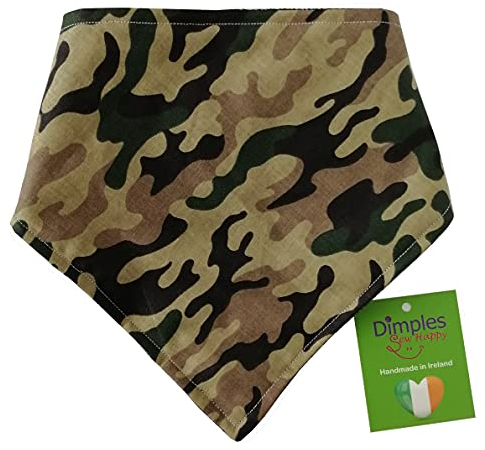 Dimples Hundehalstuch - Camouflage Army Tarnfleck - Halstuch für kleine mittlere und Grosse Hunde Welpen und Katzen - Hunde Besitzer Geschenk - Handgemachtes Hunde Accessoire 25cm