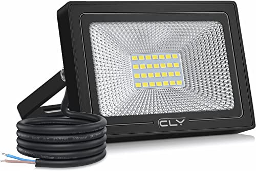 CLY 25W LED Floodlight,2100 Lumen IP66 Waterproof Security Lights, Upgrade 20W Flood Lights LED 2100LM Outdoor Light,6500K Daylight White Wall Light for Garden, Warehouse, Parking Lot, Yard