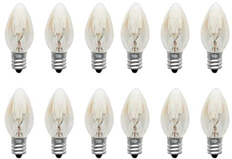 Lampadina per lampada da notte, 220 V, 10 W, E12, in tungsteno ad incandescenza, sicura e durevole, ambiente ad alta temperatura fino a 180°, adatta per lampade al sale, lampade aromatiche (12 pezzi).