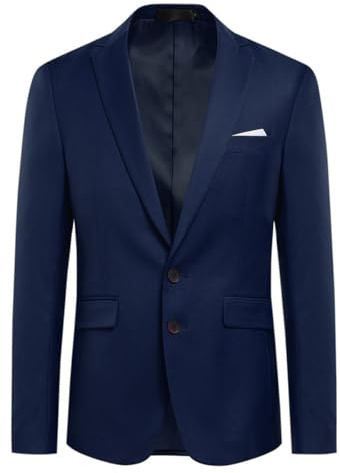 Allthemen Blazer de dos botones para hombre con abertura trasera de color sólido chaqueta de traje de negocios