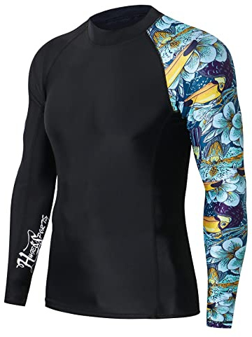 HUGE SPORTS Schwimmshirt Badeshirt Rashguard-Shirts Herren Langarm UPF 50+