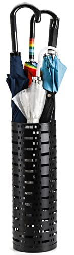 Jucoan Metal Round Umbrella Stand Rack, 16.5 x 6 Inch Free Standing Umbrella Holder for Canes Walking Sticks for Entryway, Home, Office Decor