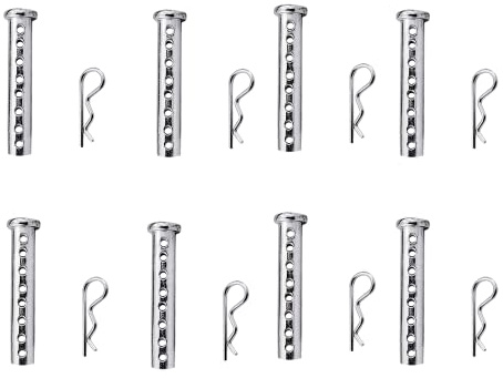 Generic 4-20Pack Multi-Hole Porous Eye Clevis Pins, Adjustable Clevis Pins Kit, M8, 8mm, Silver Zinc Coated Carbon Steel, Farm, Auto, Industry