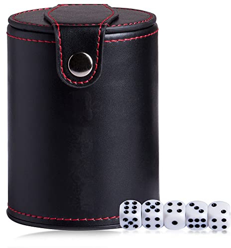 Tioheam Copa Dados - Juego Profesional Dados y Vasos silenciosos Ahorro Espacio - La Taza Dados Fieltro con Compartimento Almacenamiento Reduce el Ruido para los Juegos