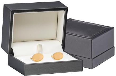 Premium Soft Leather Cufflink Box for Men - Stylish Cufflink Jewelry Gift Box - Elegant Design Leather Interior with Superior Stitching- Cufflink Display Case & Cufflink Holder by AllurePack